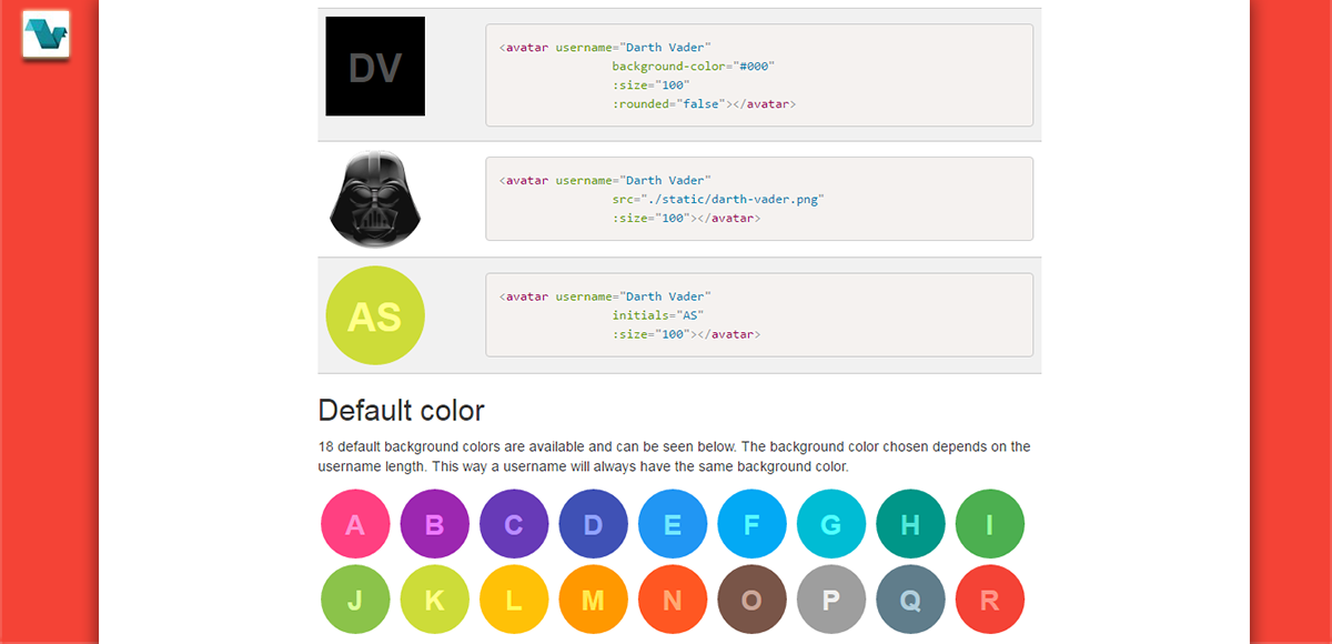 Vue.js avatar component vue-avatar