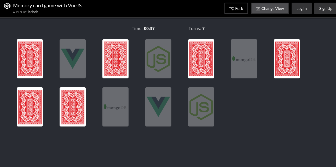 Solved How can I make an easy memory game using Vue? The
